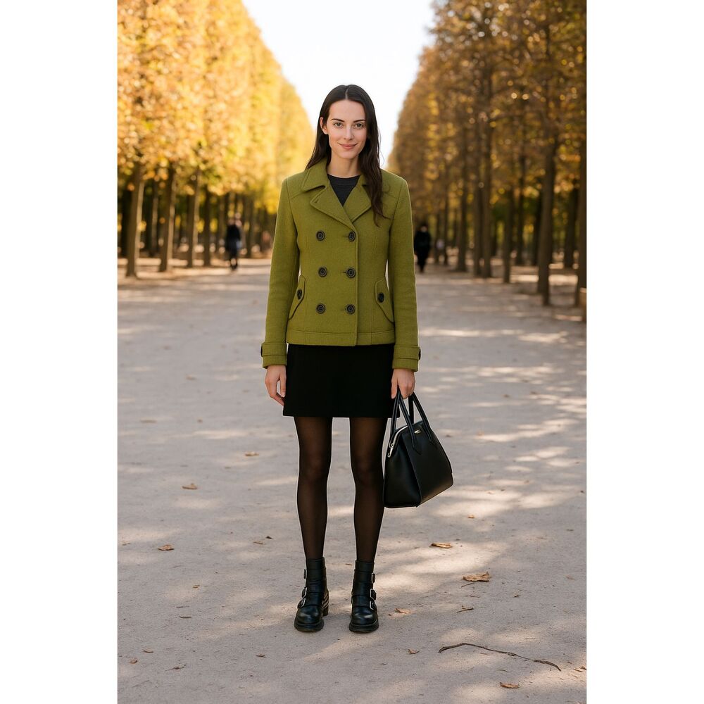 Ruehl 925 Olive Sz XS Women’s Double-Breasted Wool Jacket  Military Abercrombie